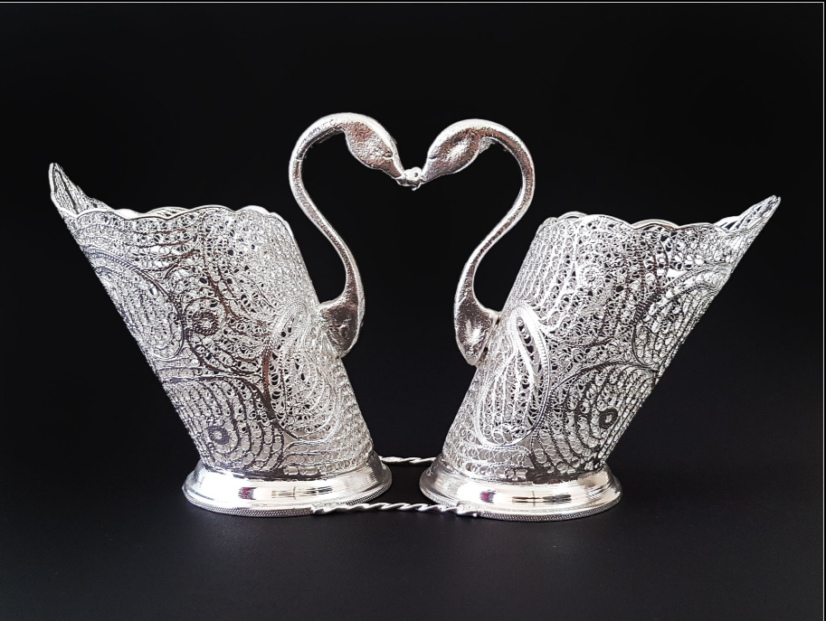 جای قاشق و چنگال ملیله کاری